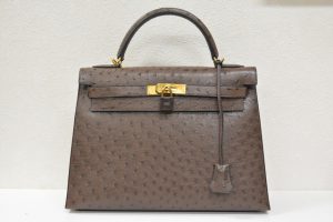 エルメスケリー32cm【素材】オーストリッチ【色】ハバナ【金具】ゴールド【刻印】E高価買取大阪神戸